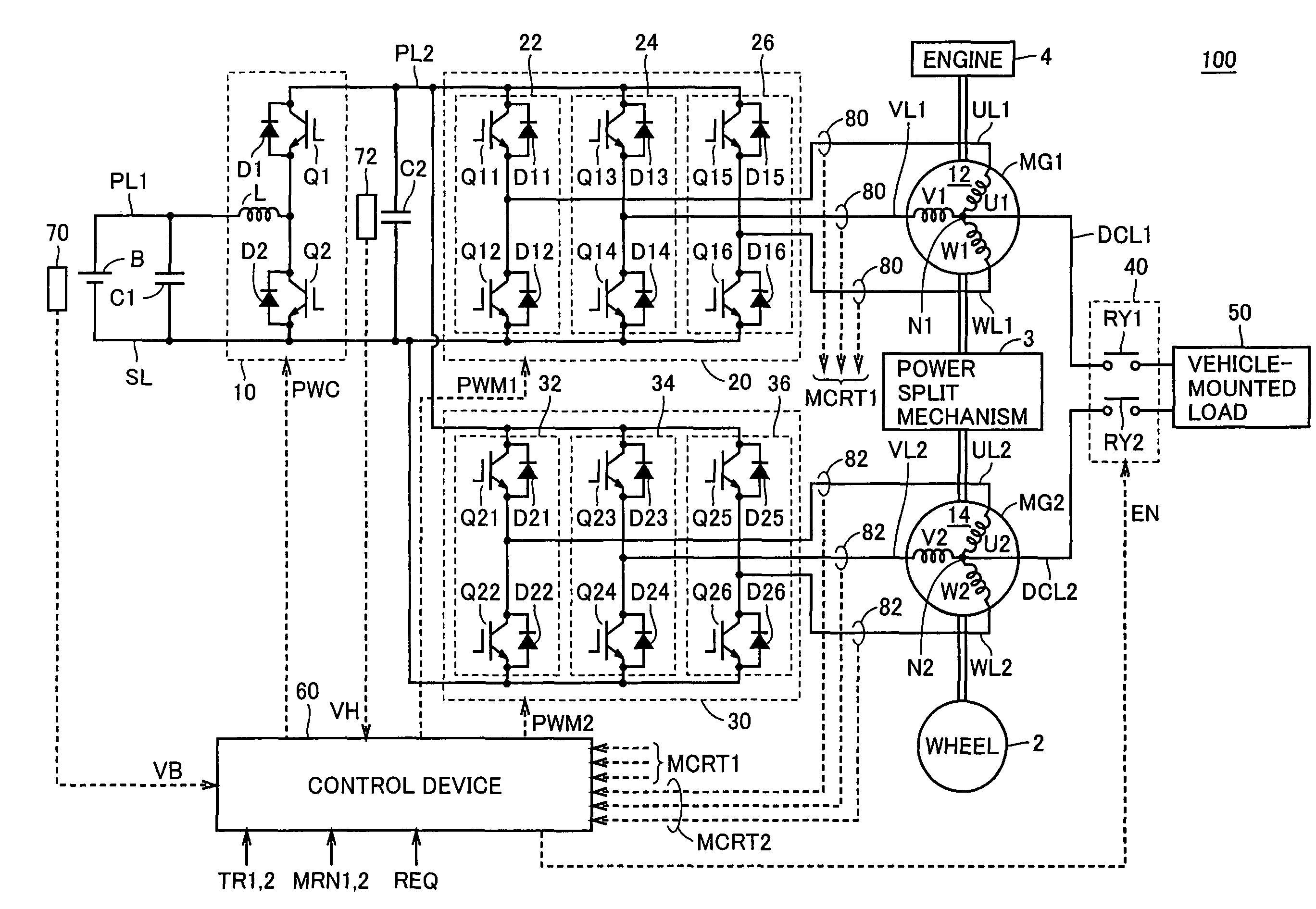 Electric power control device, electric powered vehicle including the same, and method for controlling electric power of electric vehicle