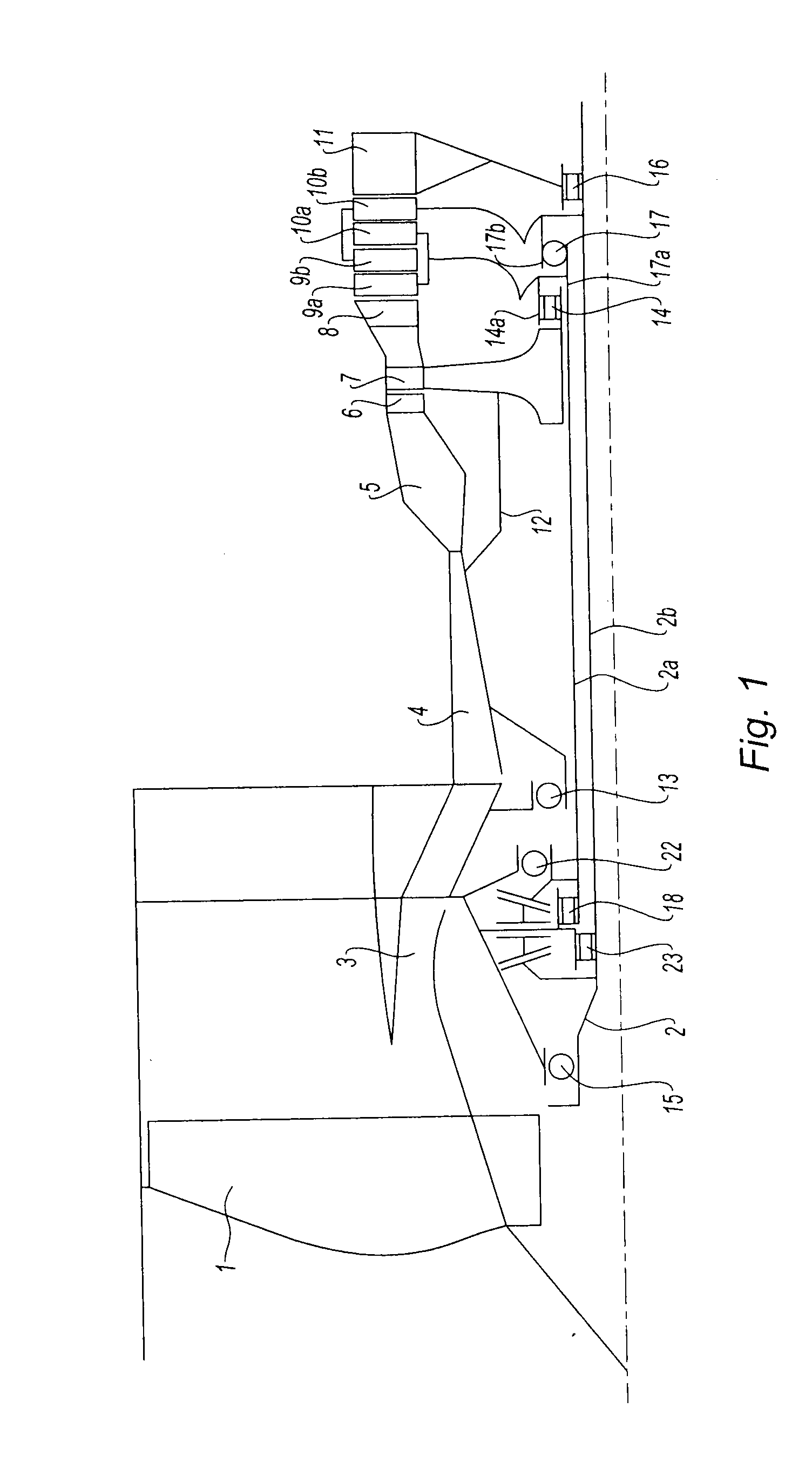 Bypass engine with contrarotating turbine wheels