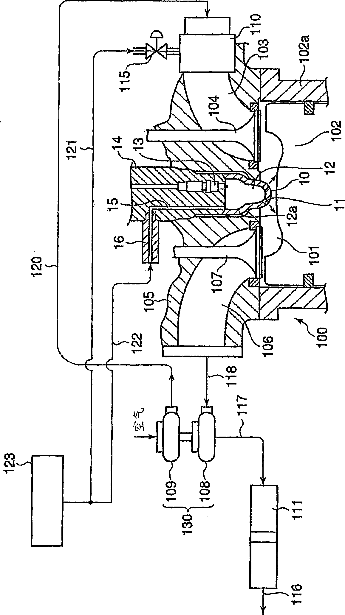 Gas engine using low calorie gas fuel