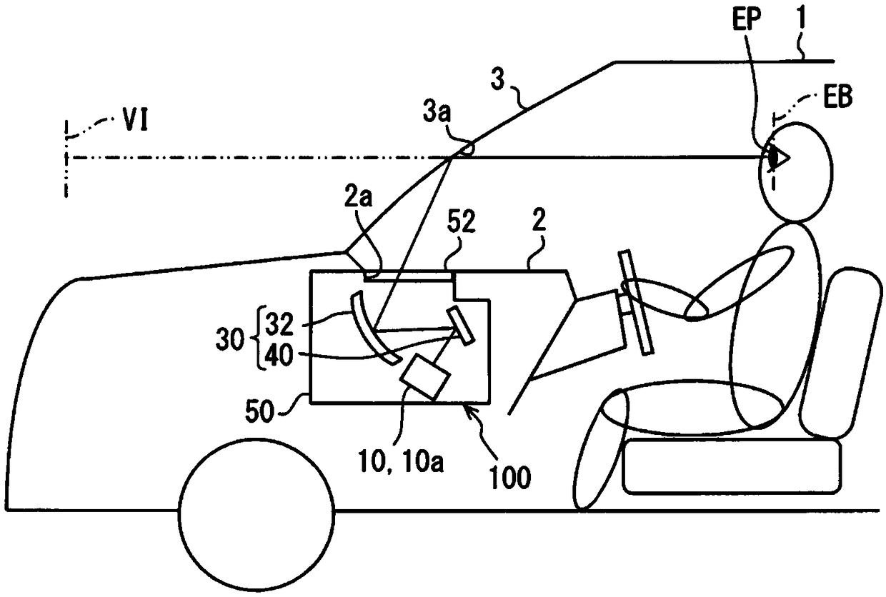 Head-up display device and cold mirror