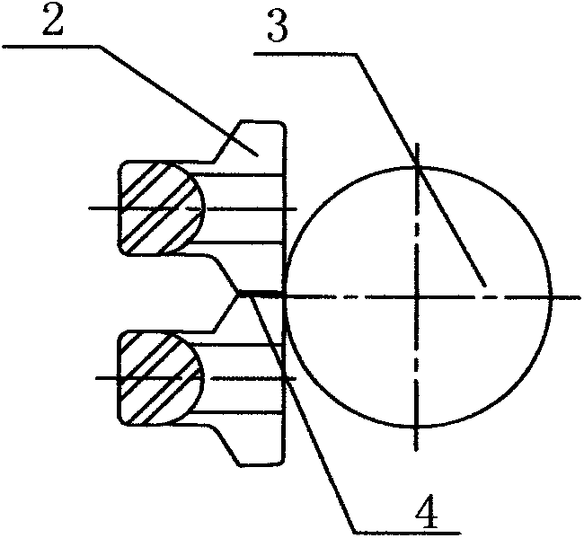 Rubber belt track iron tooth with trapezoidal guide rail surfaces