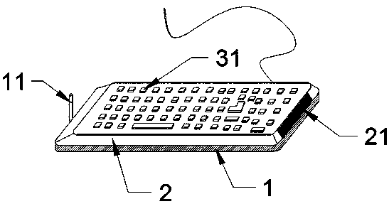 Novel keyboard convenient for dust removal