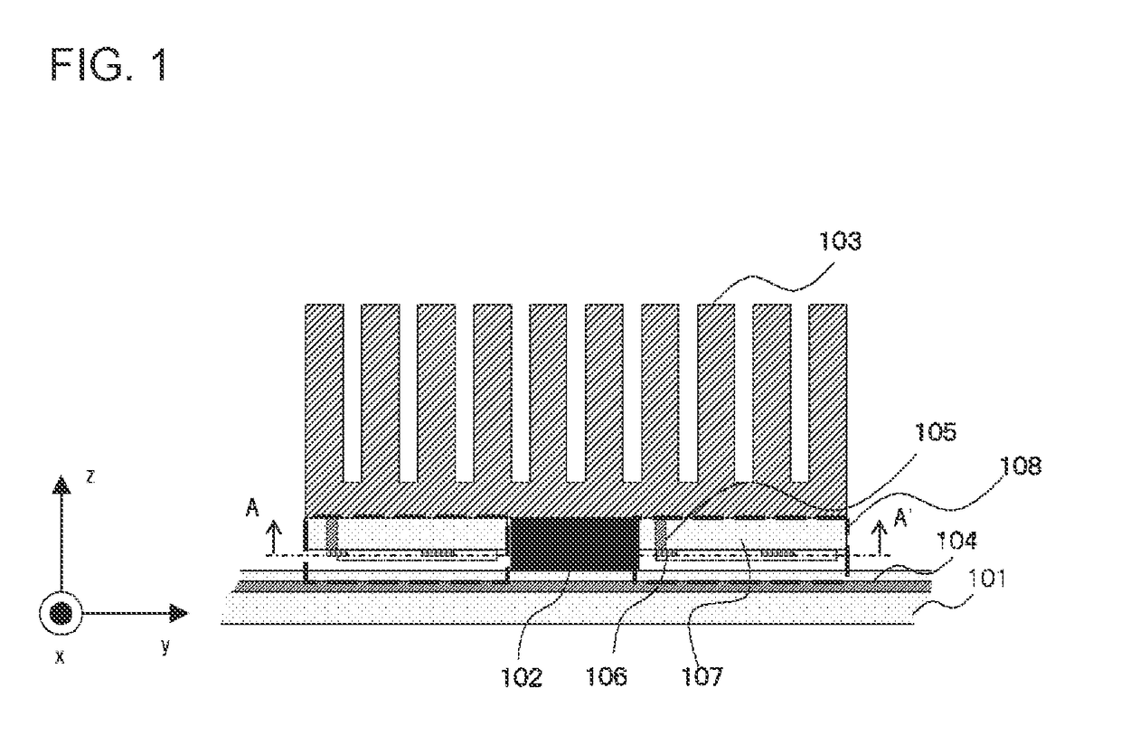 Electronic device, structure, and heat sink