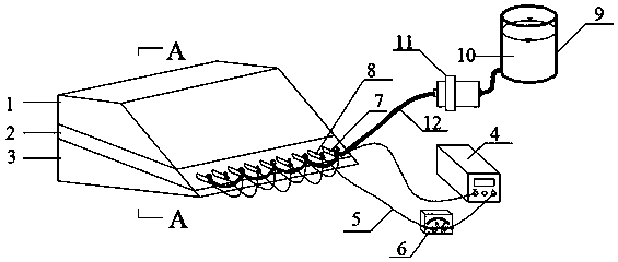 Method for electrochemical reinforcement of down dip weak interlayer of strip mine slope