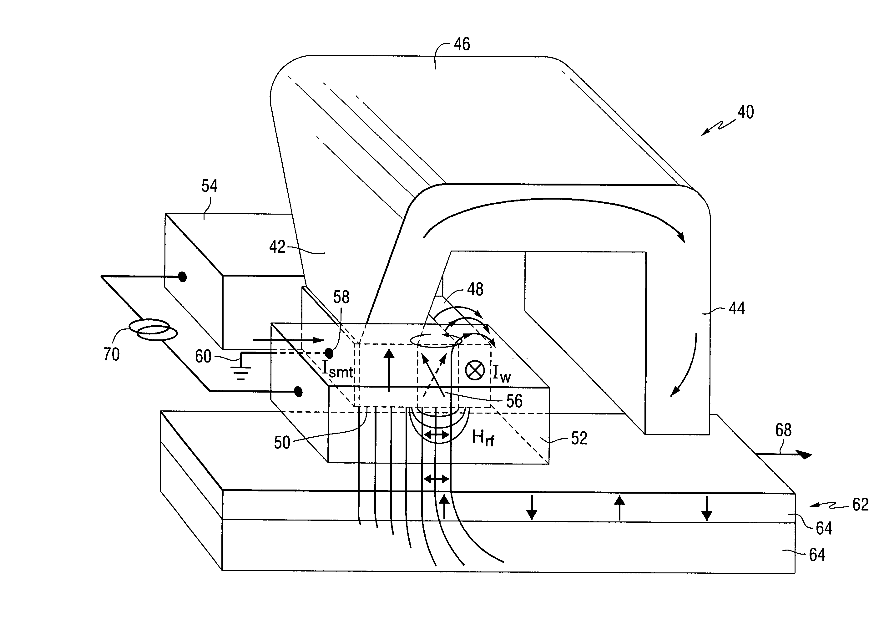 WAMR writer with an integrated spin momentum transfer driven oscillator for generating a microwave assist field