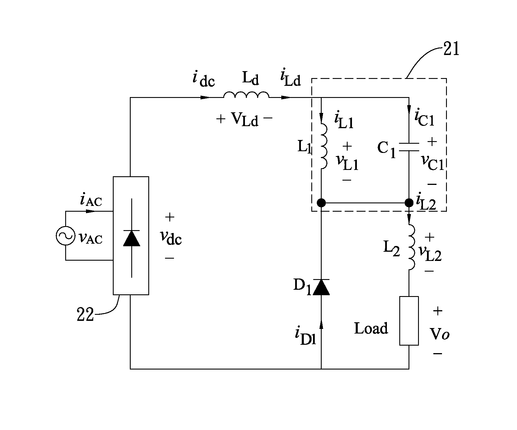 Passive power factor correction circuit