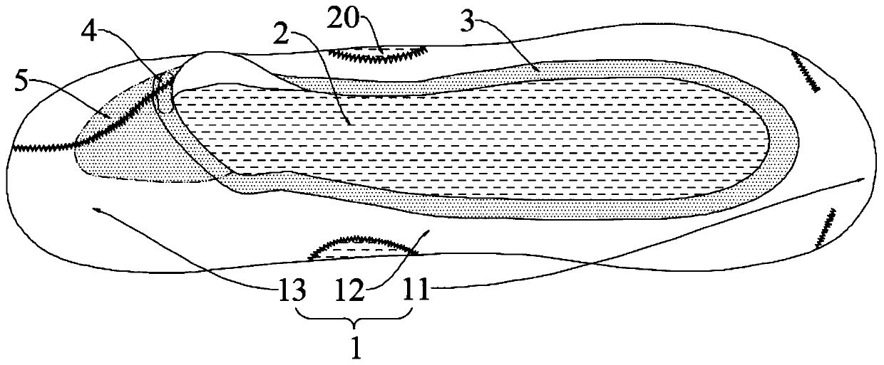 Three-dimensional tailored thermal bonding invisible sock