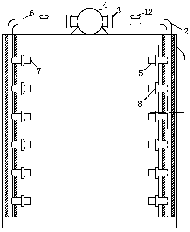 Fumigation gas circulation device for fumigation storehouse