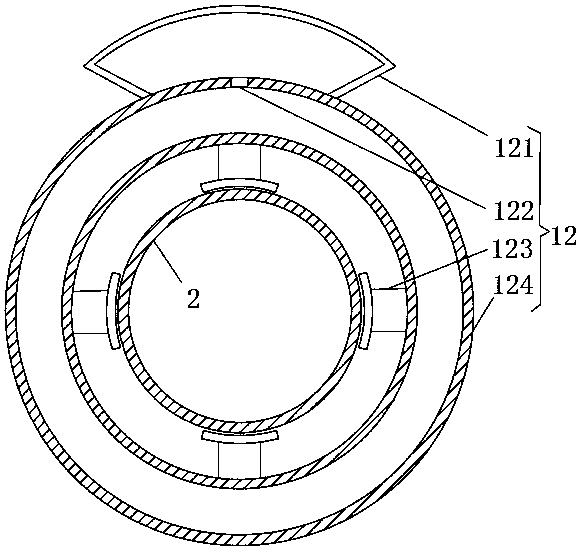 Fumigation gas circulation device for fumigation storehouse