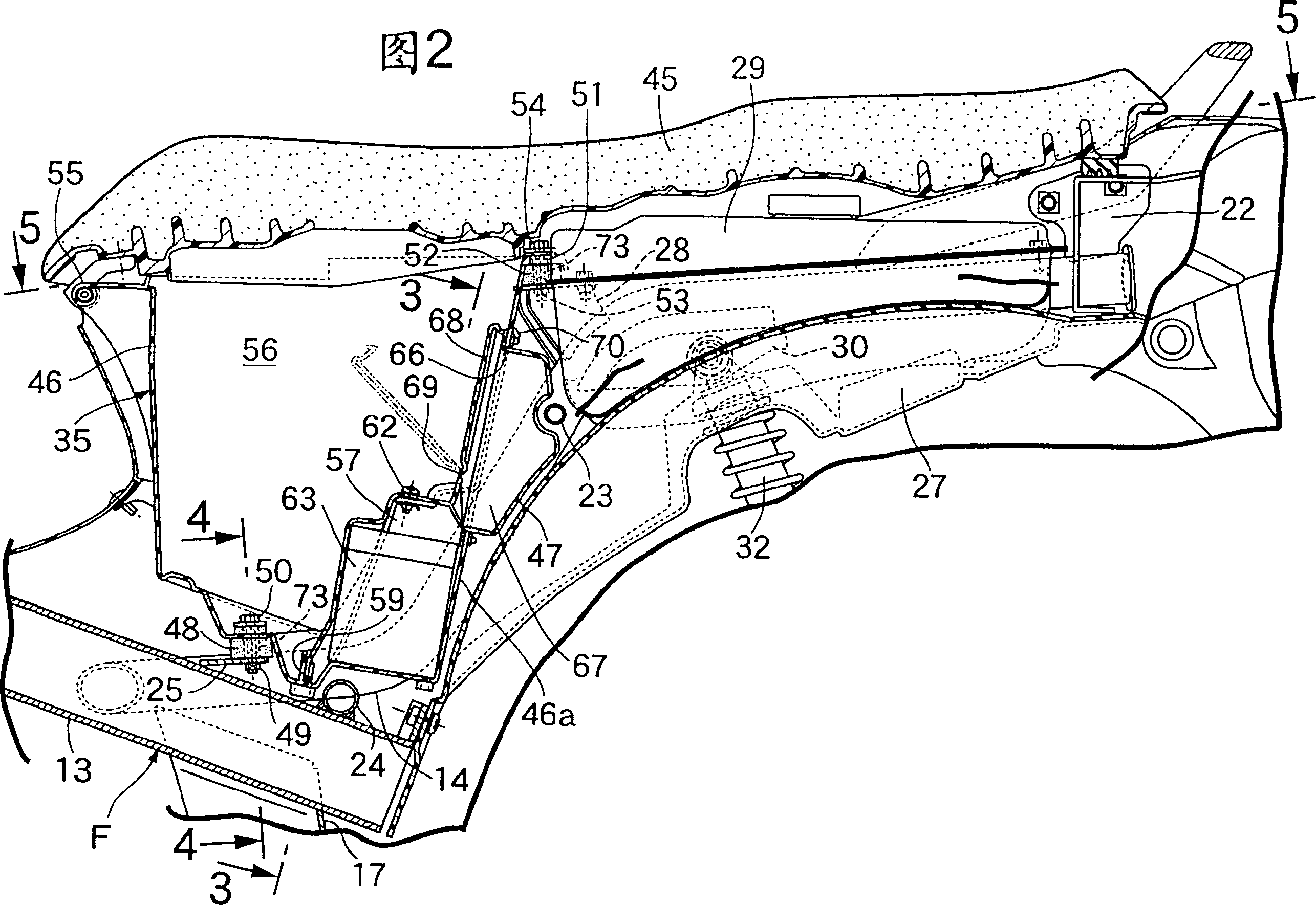 Article storage construction for motorcycles