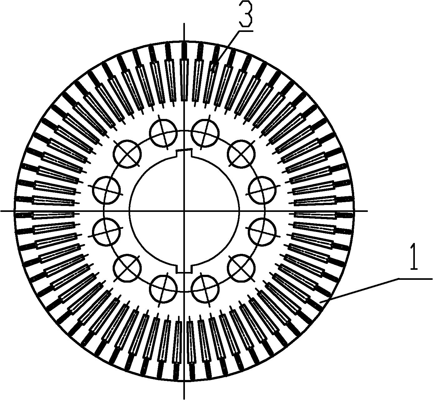 Quadrupole variable-frequency motor rotor punching sheet