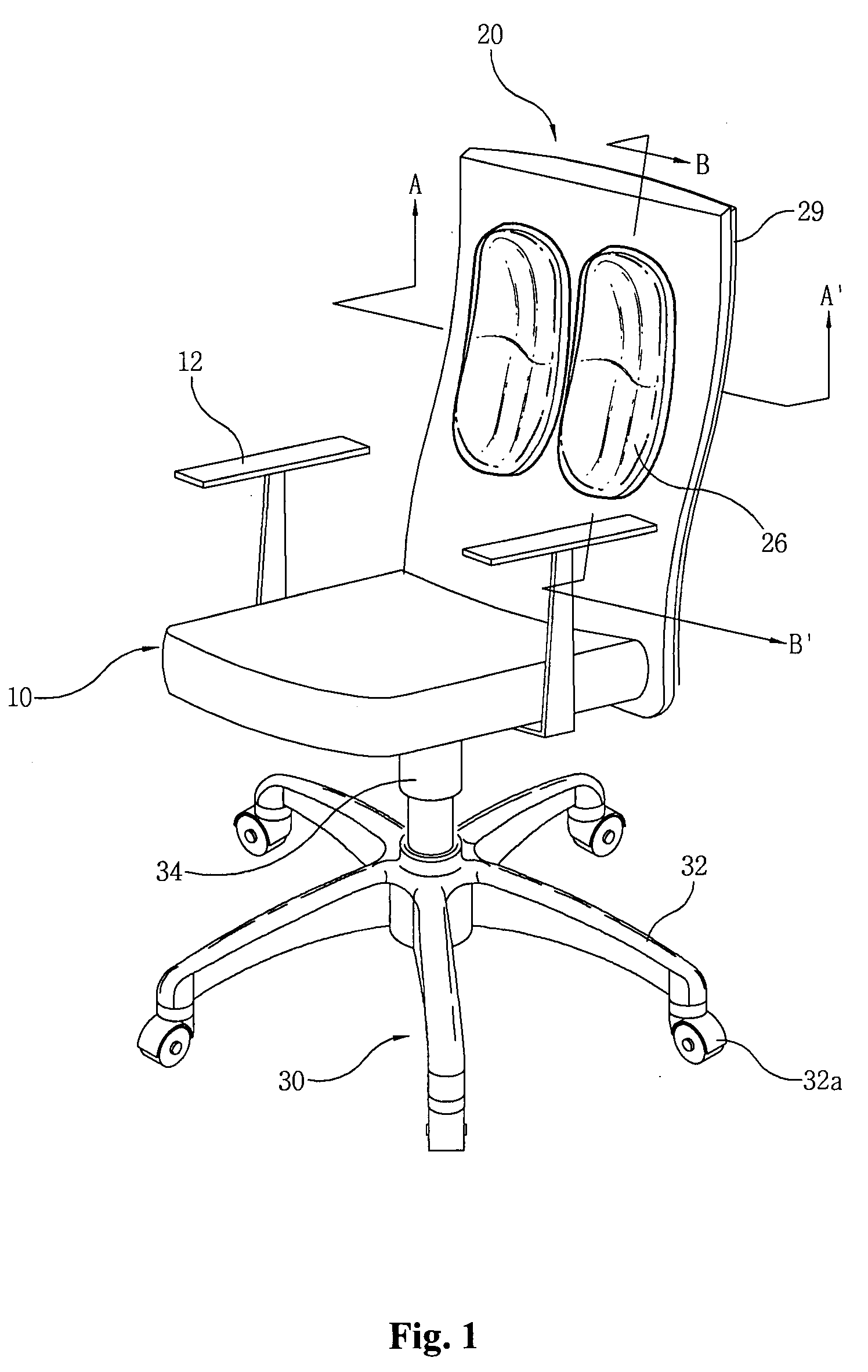 Chair having shape memory sponge mounted on backrest