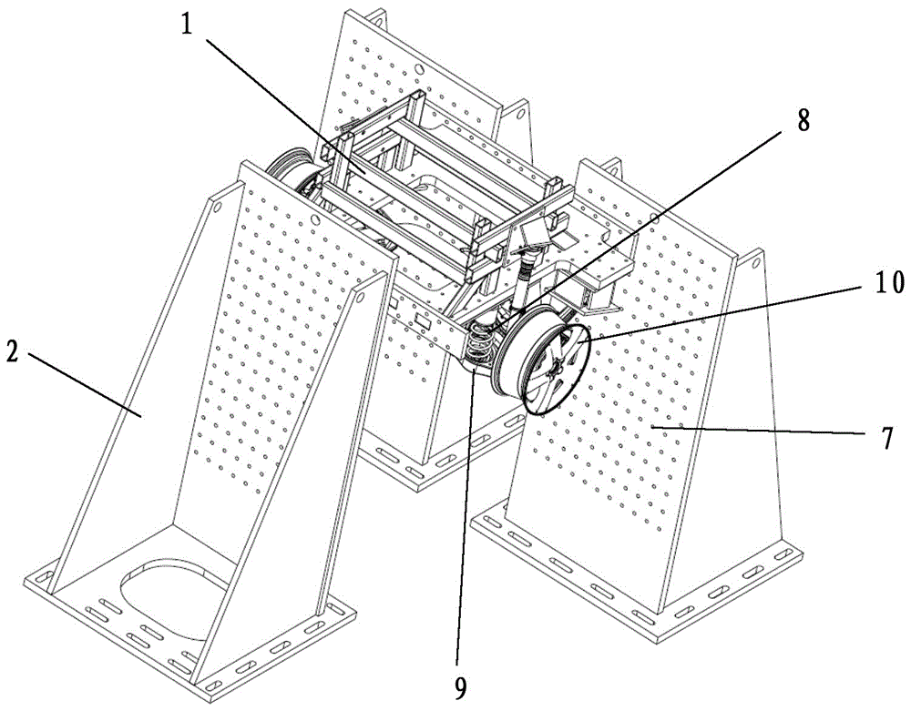 A multi-axis loaded axle assembly durability test bench