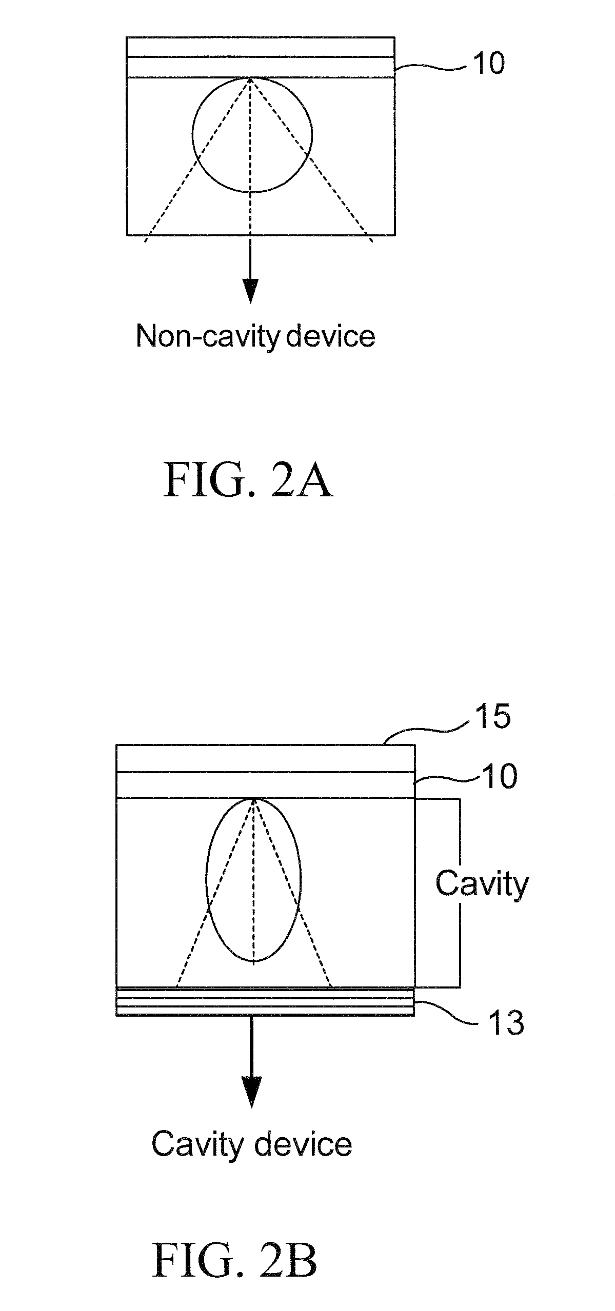 Method and apparatus for light emission utilizing an OLED with a microcavity