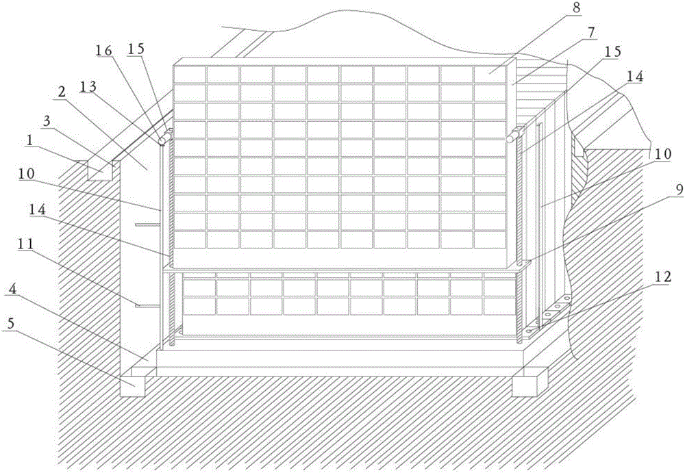 Ascending and descending type tombing method and tombing system