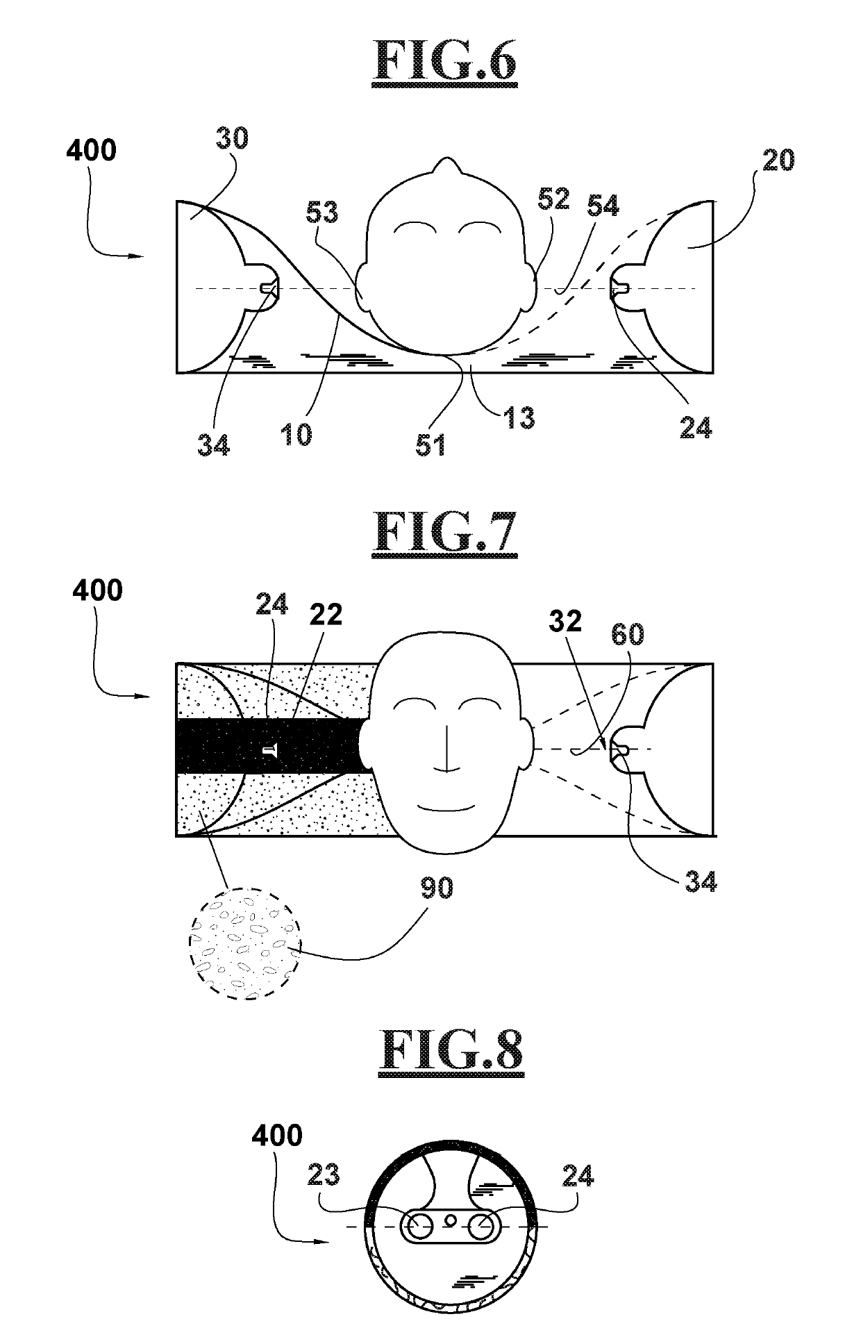 Head support incorporating loudspeakers and system for playing multi-dimensional acoustic effects