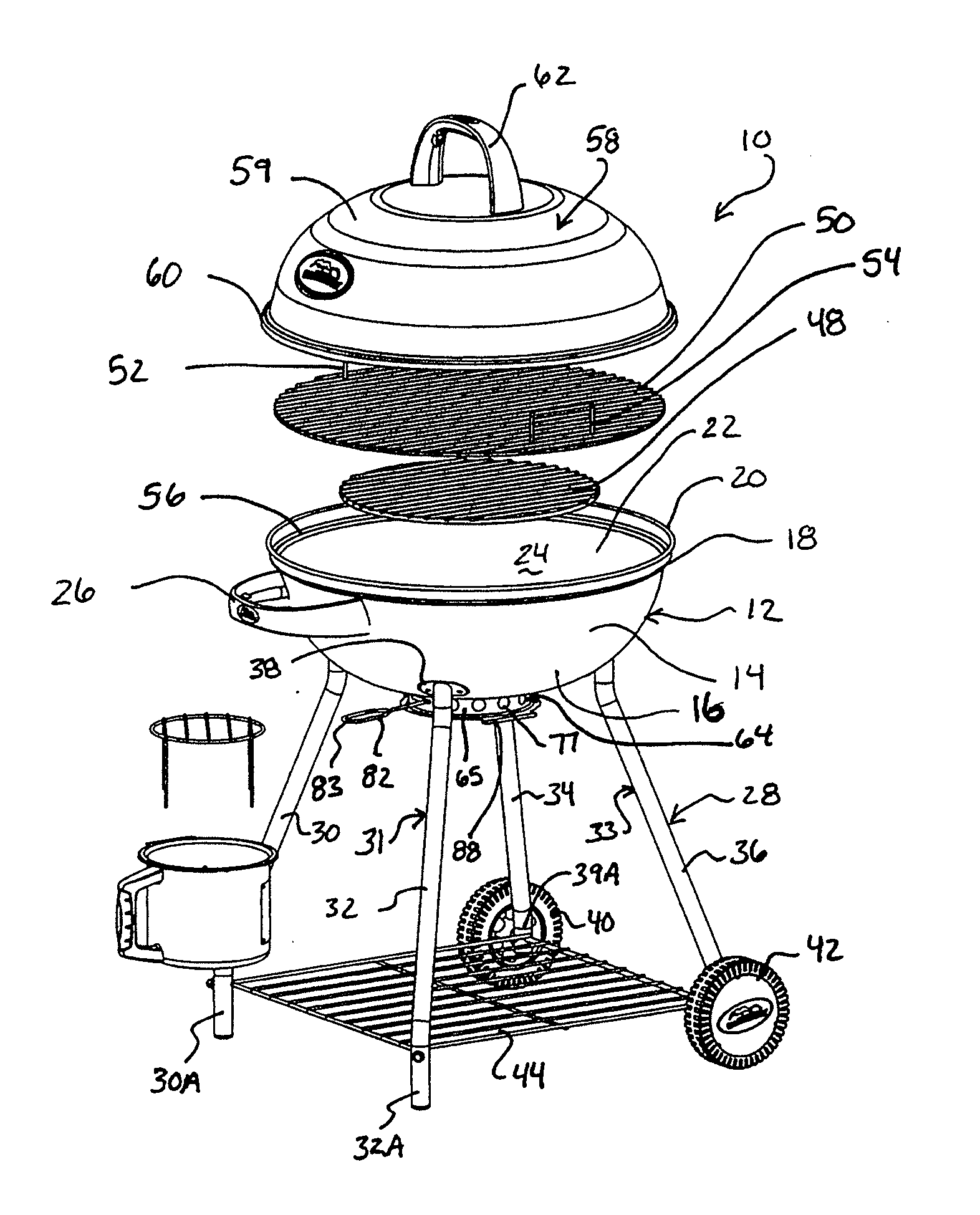 Cooking apparatus with a cooking fuel ignition facilitator and method of assembling and using same