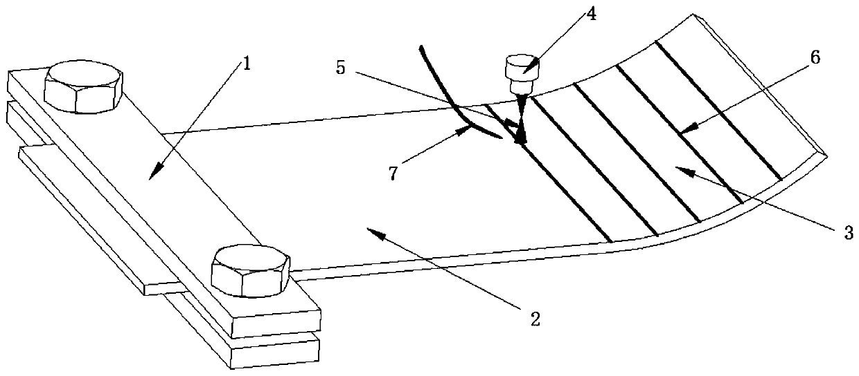Reverse laser forming method for single-segment arc surface of metal sheet
