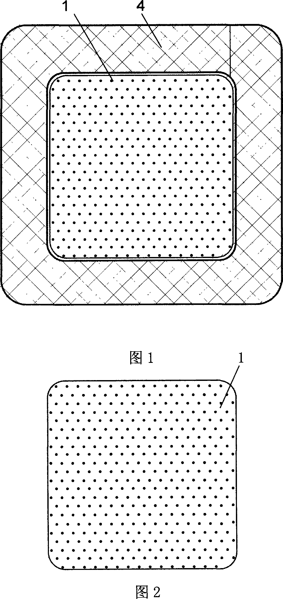 External fixed medical use paster for material with memory and bonding dressing, and method of application