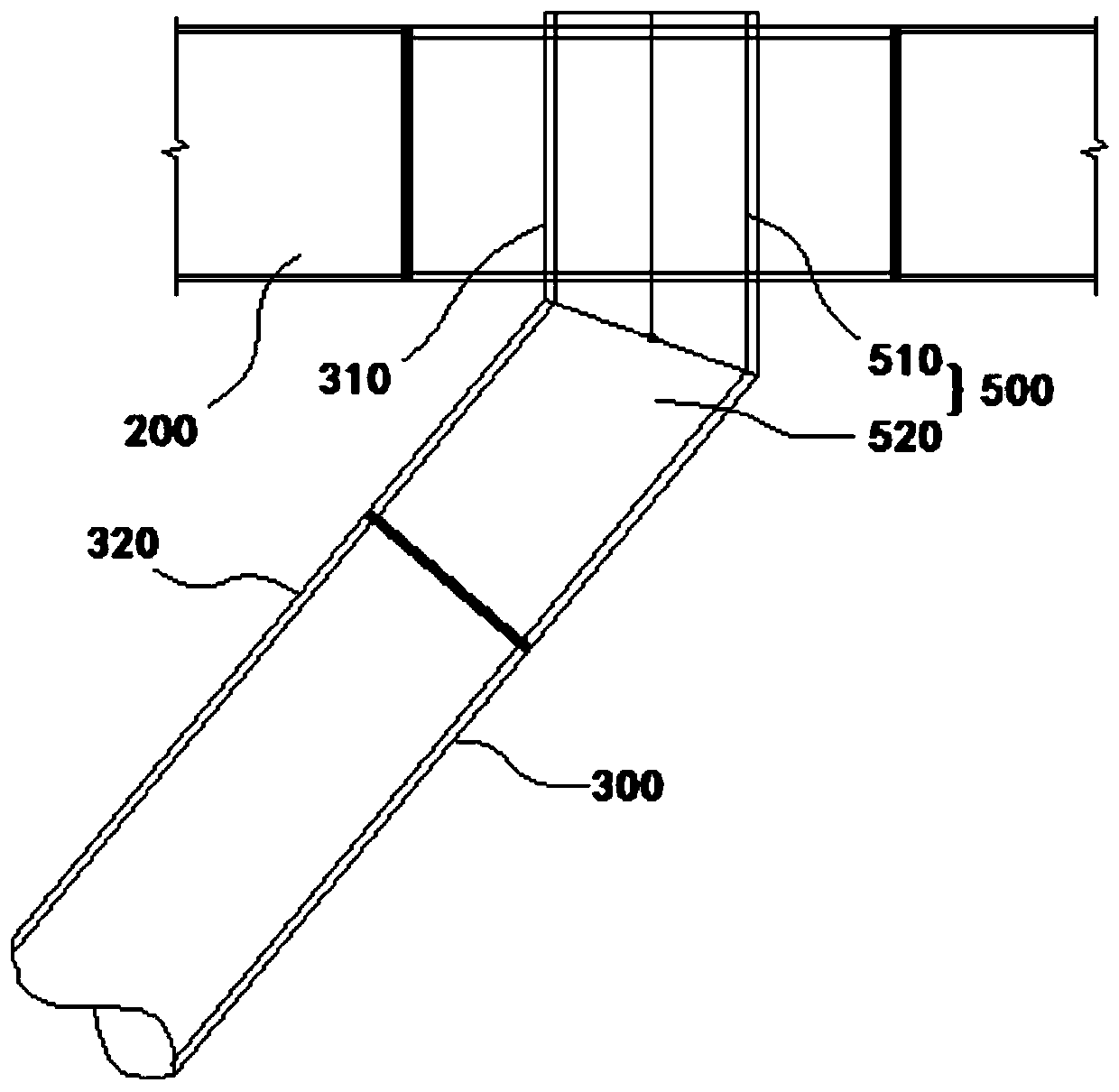 Middle corridor roof connecting structure