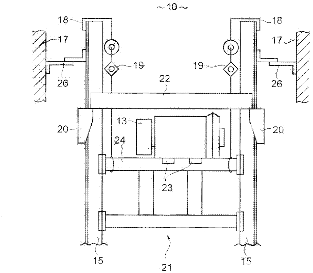 Elevator winch mounting method