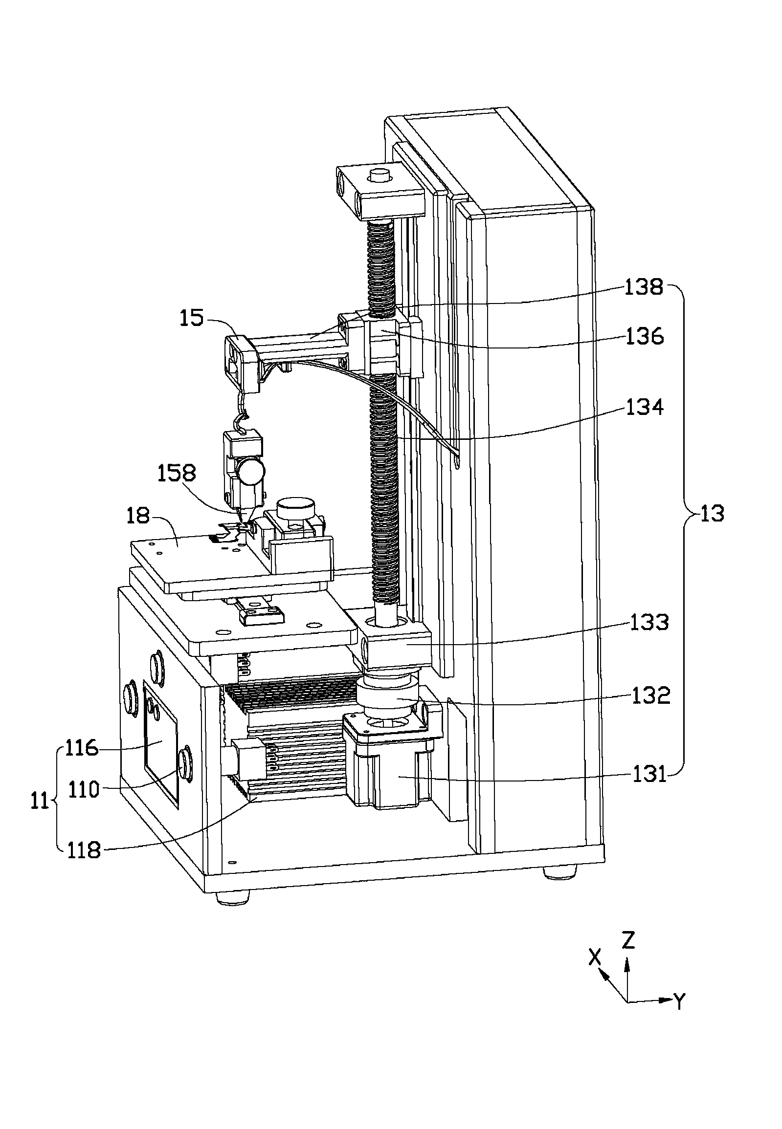 Drawing force testing mechanism and drawing force testing method