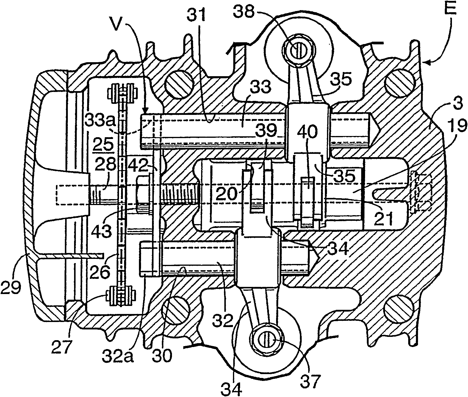 Whirl-stop device for rocker arm shaft in valve mechanism of internal combustion engine