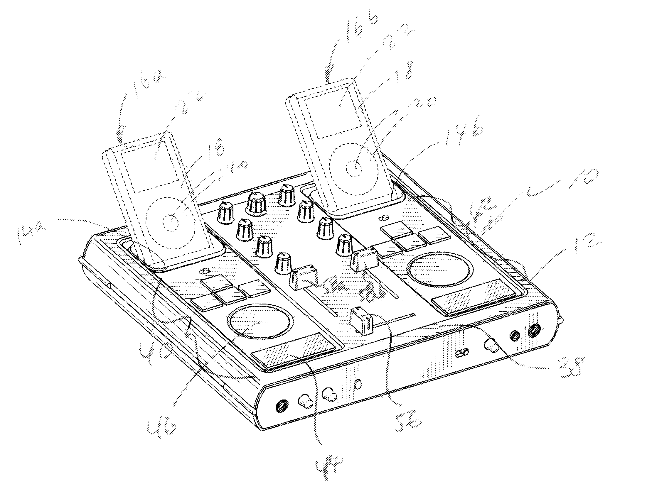 Docking apparatus and mixer for portable media devices
