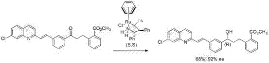 Method for synthesizing montrlukast sodium chiral alcohol intermediate by means of catalysis of graphene palladium copper