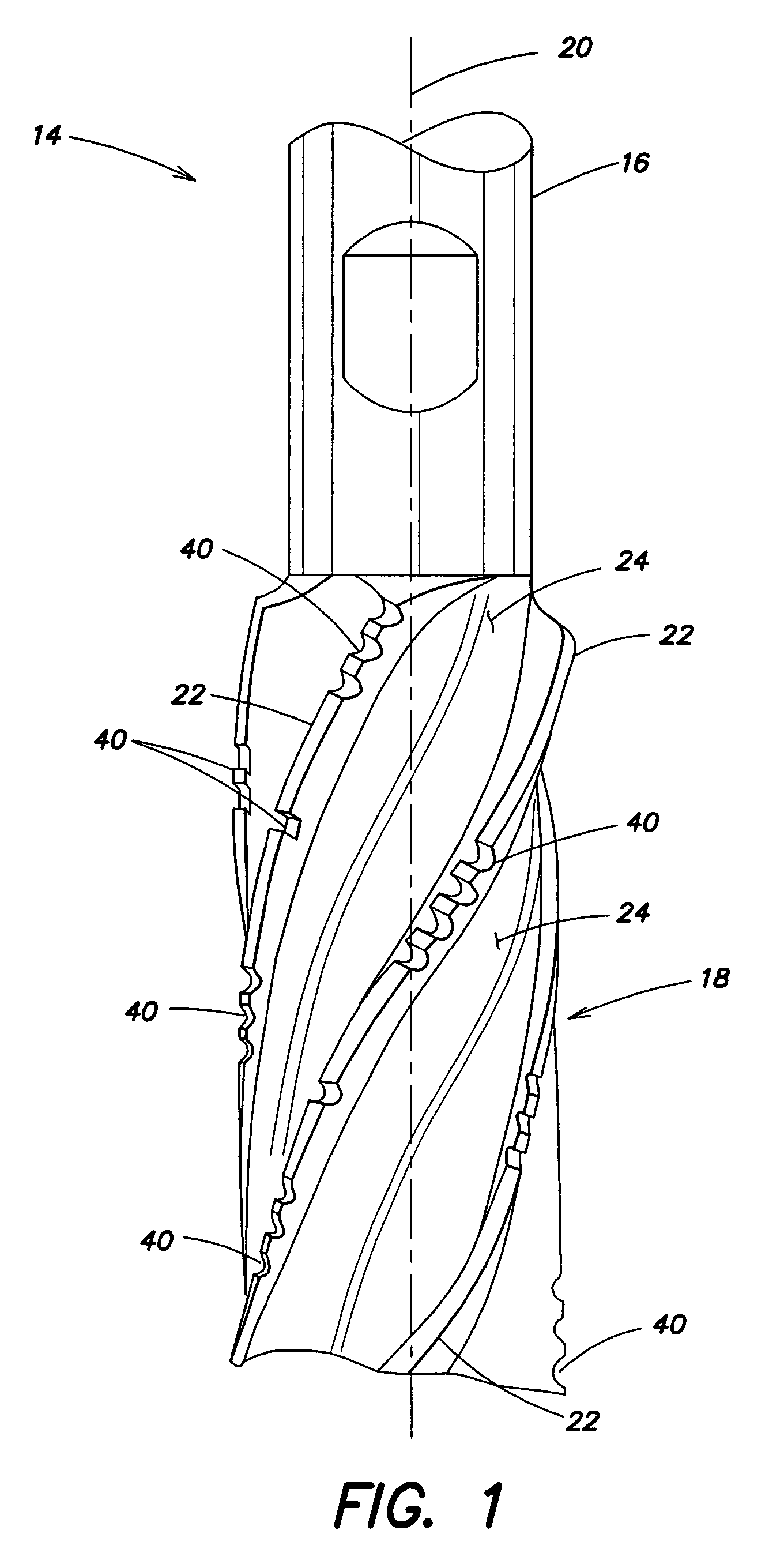 Rotary cutting tool with non-uniform distribution of chip-breaking features