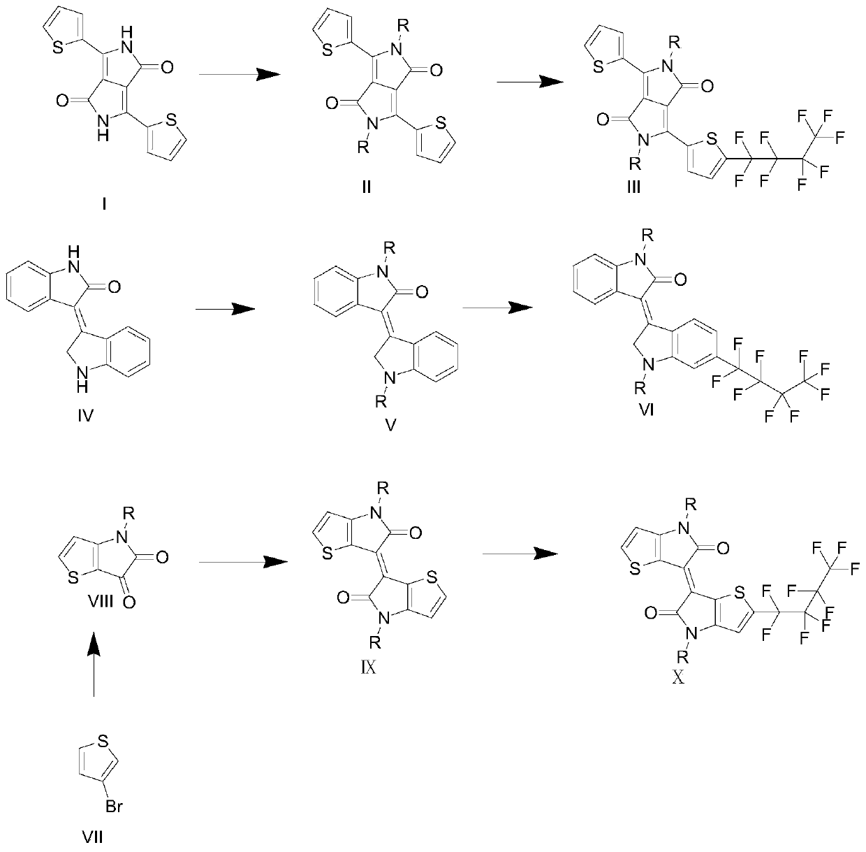 Perfluoro-butyl substituted compound as well as preparation method and application thereof