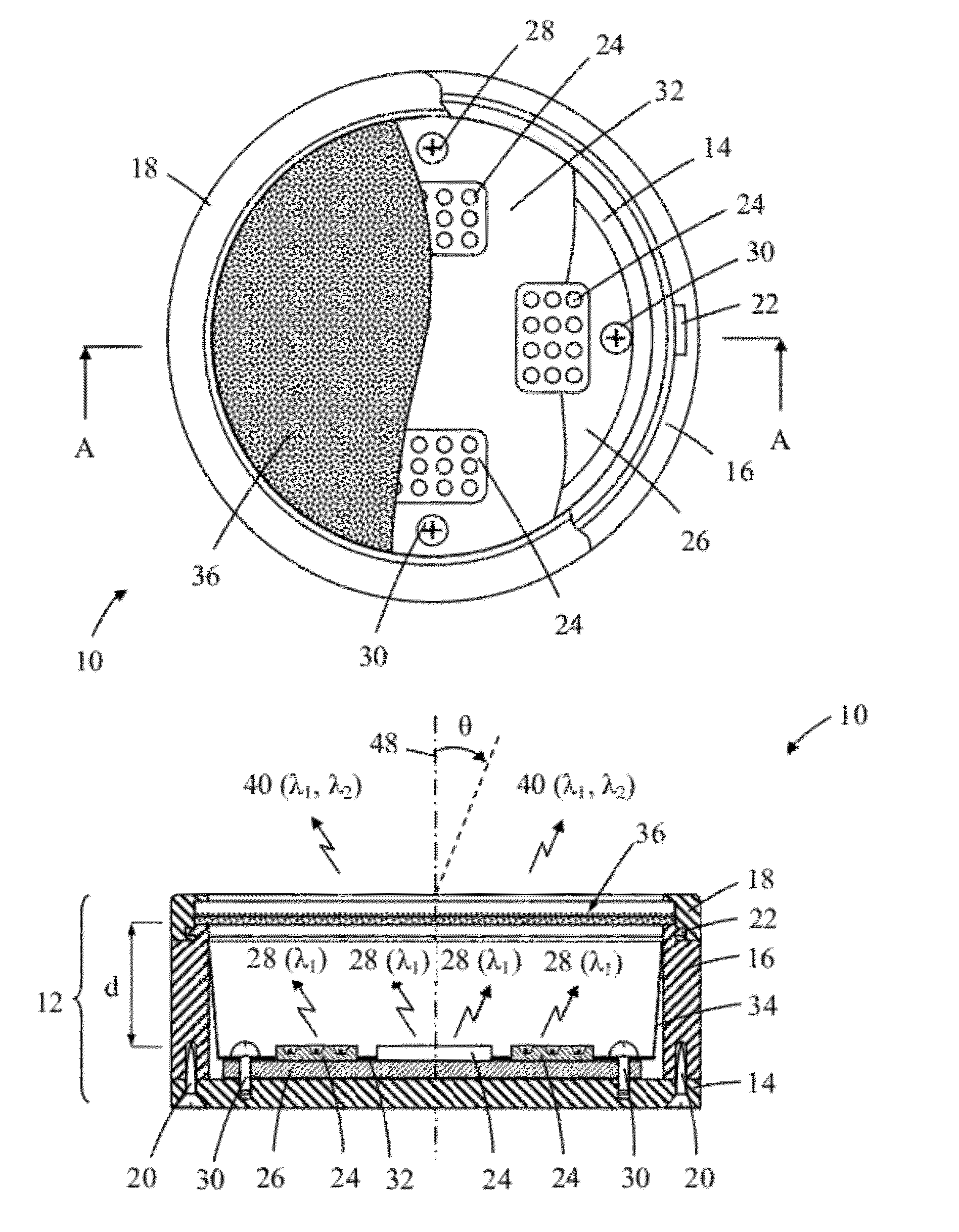 Wavelength conversion component with a diffusing layer