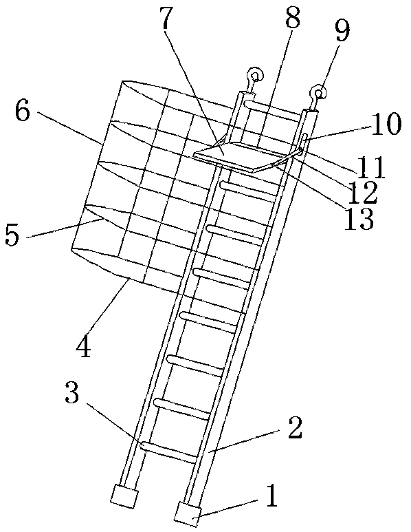 Working ladder for overhead electric power circuit maintenance