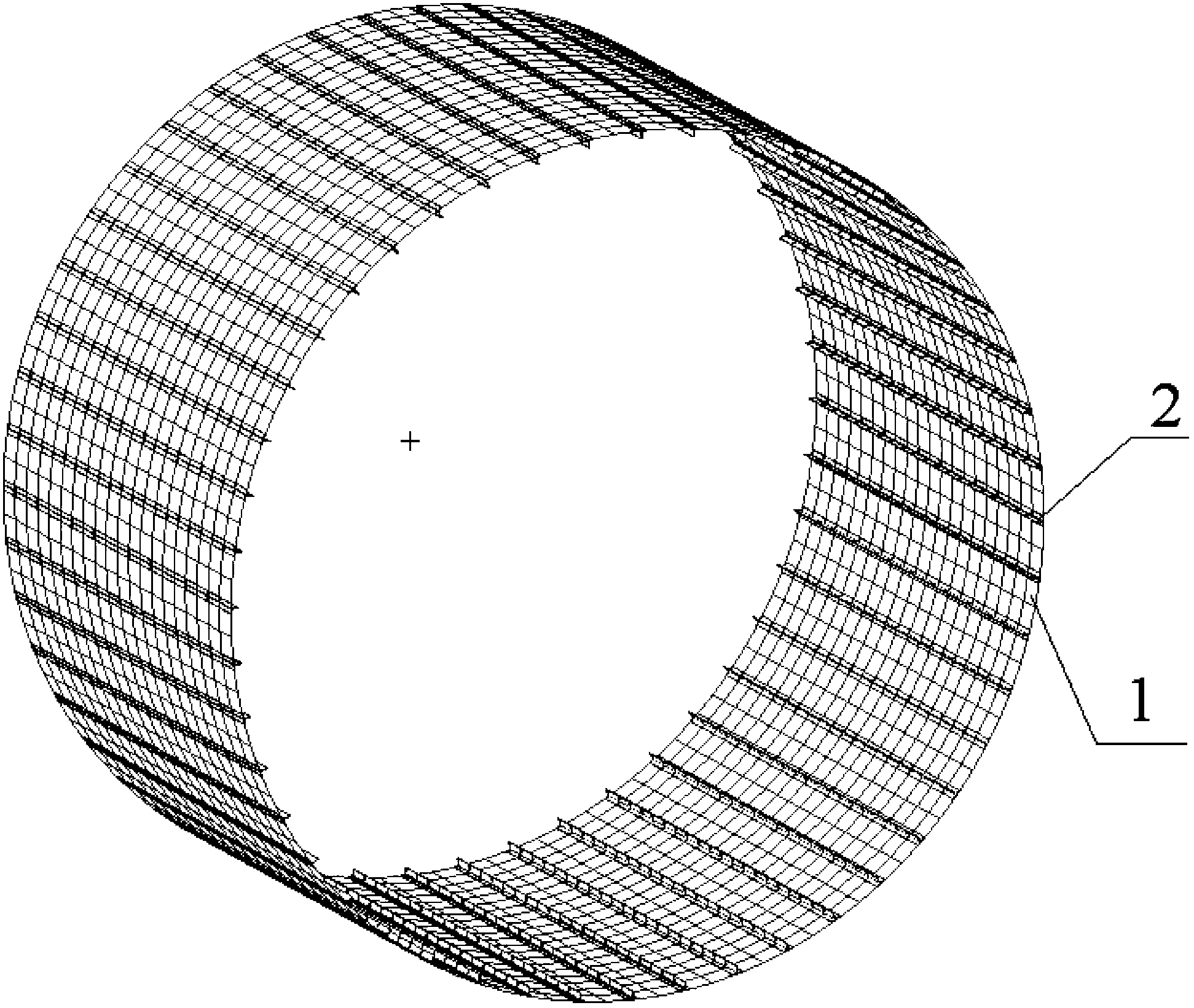 Method for obtaining bending equivalent stiffness of skin stiffened cylindrical shell structure