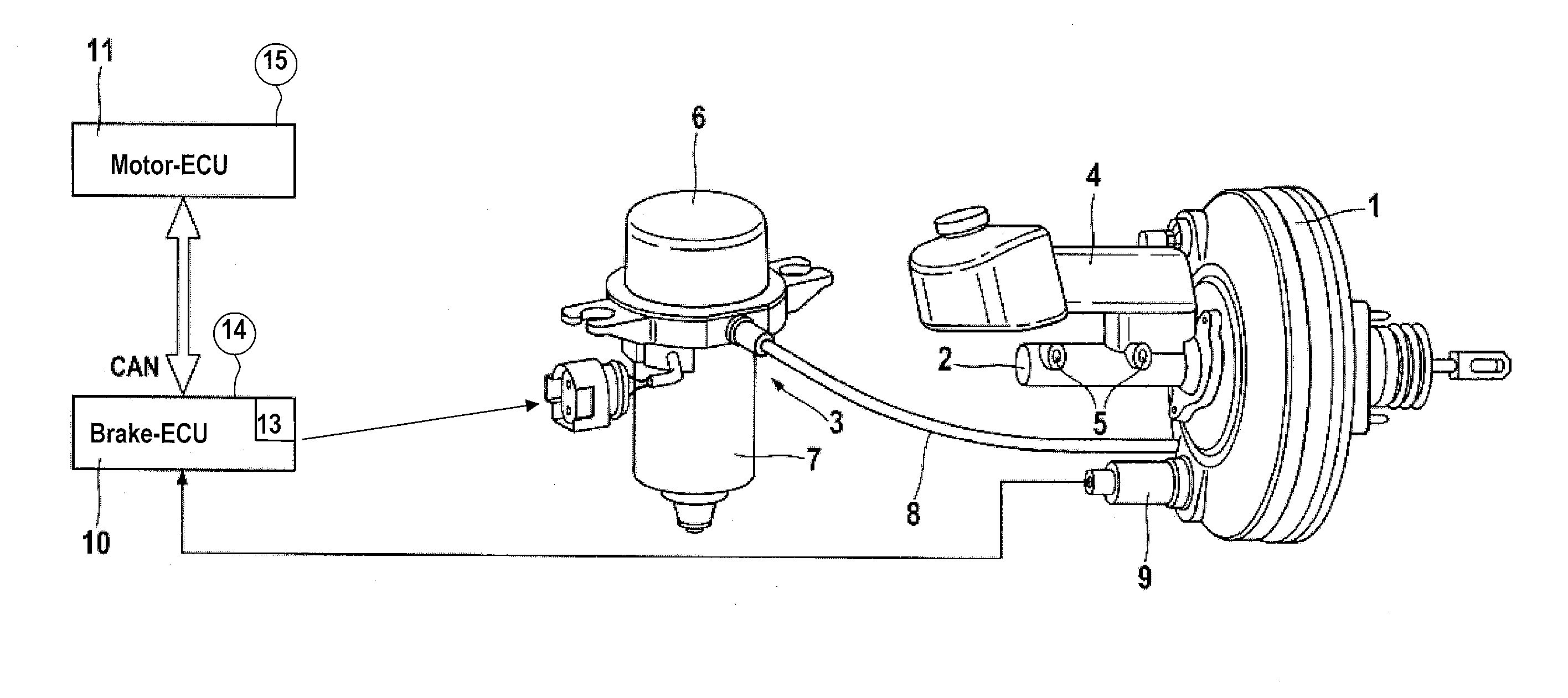 Device for supplying pressure to an actuation unit of a motor vehicle brake system and method for controlling said device