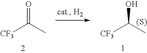 Asymmetric hydrogenation of 1,1,1- trifluoroacetone