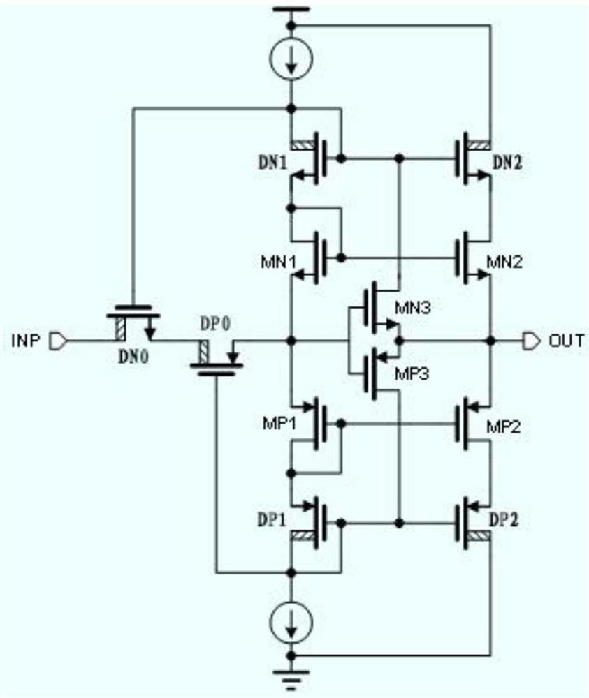 Push-pull output buffer with self-protection function