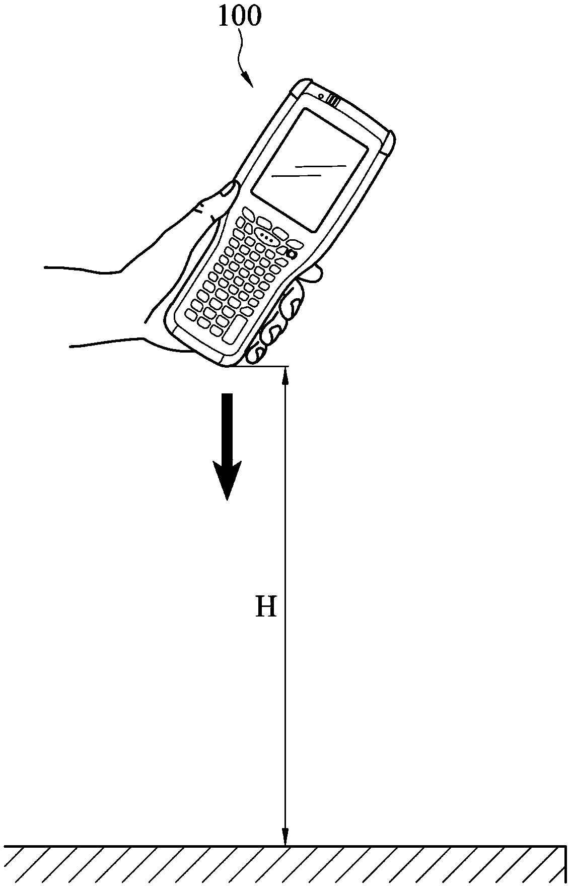 Method for preventing data loss after free falling and handheld device thereof