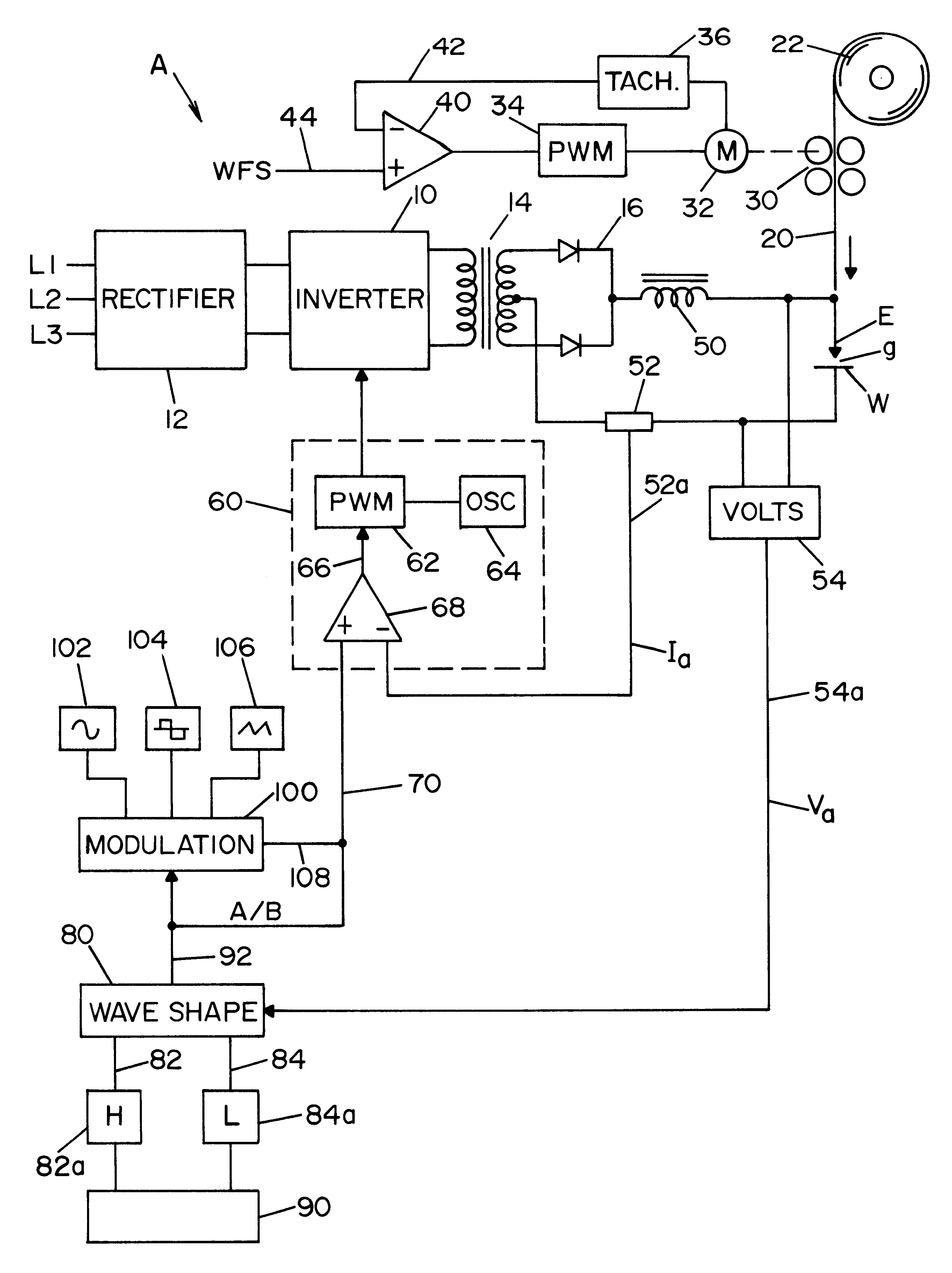 Electric arc welder using high frequency pulses
