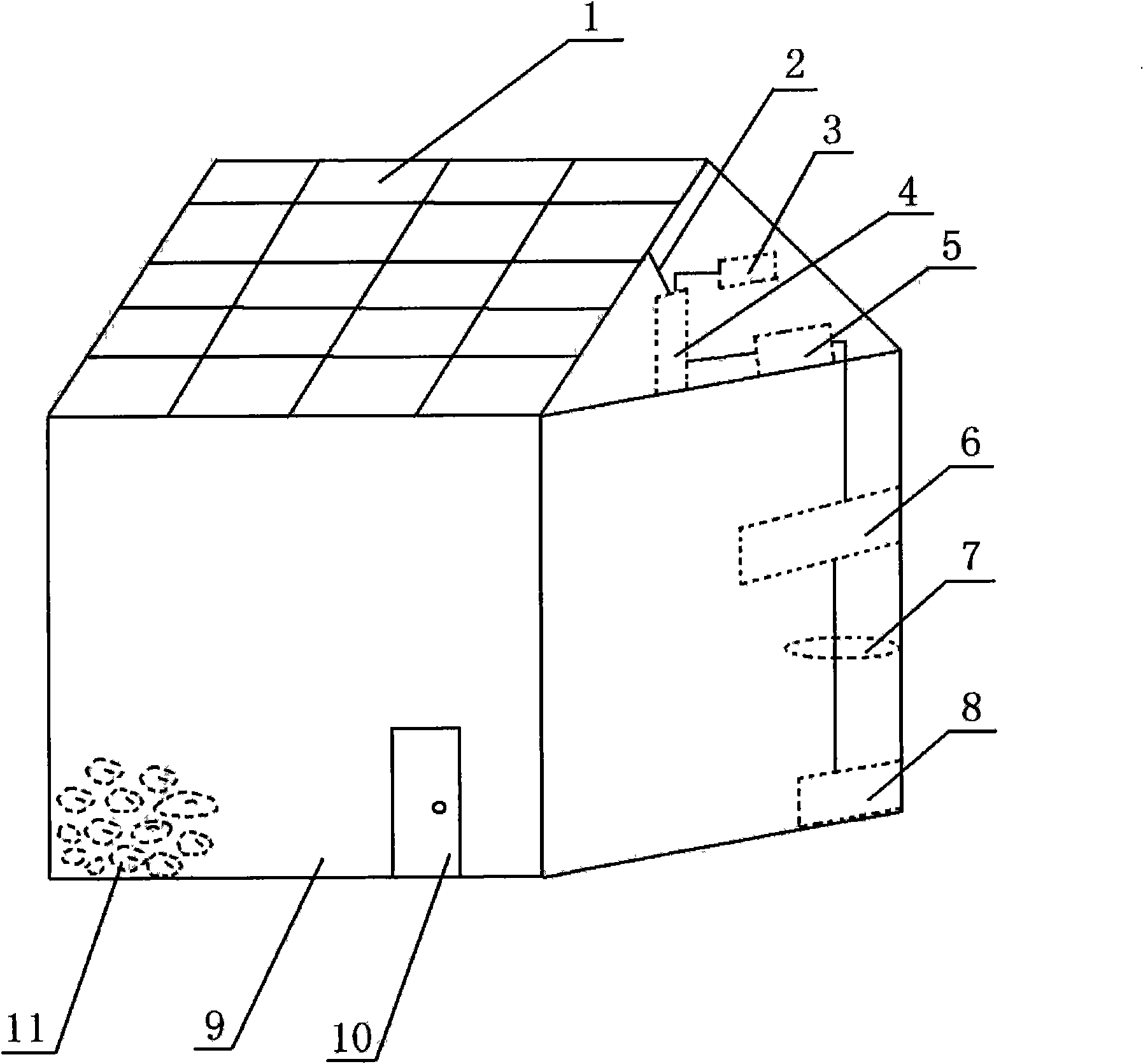 Conditioning device of solar photoelectrical generation system applied to purple sweet potato refrigeration