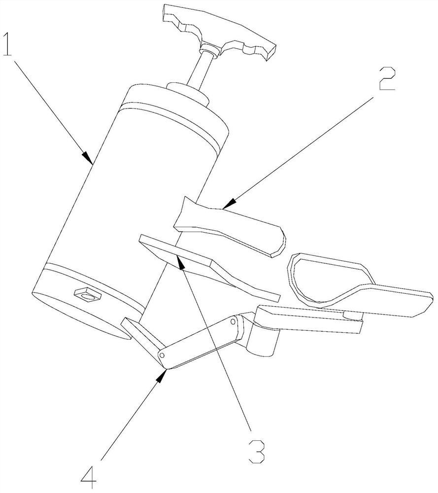 A hand-held noodle pressing machine