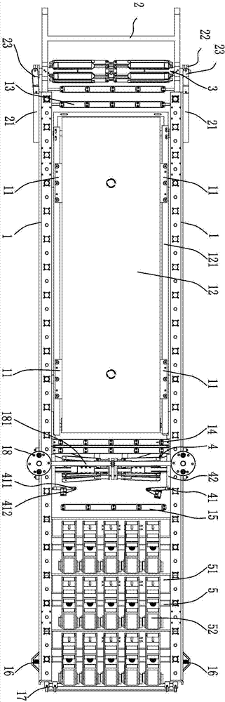 Palletizing device for bagged material loading