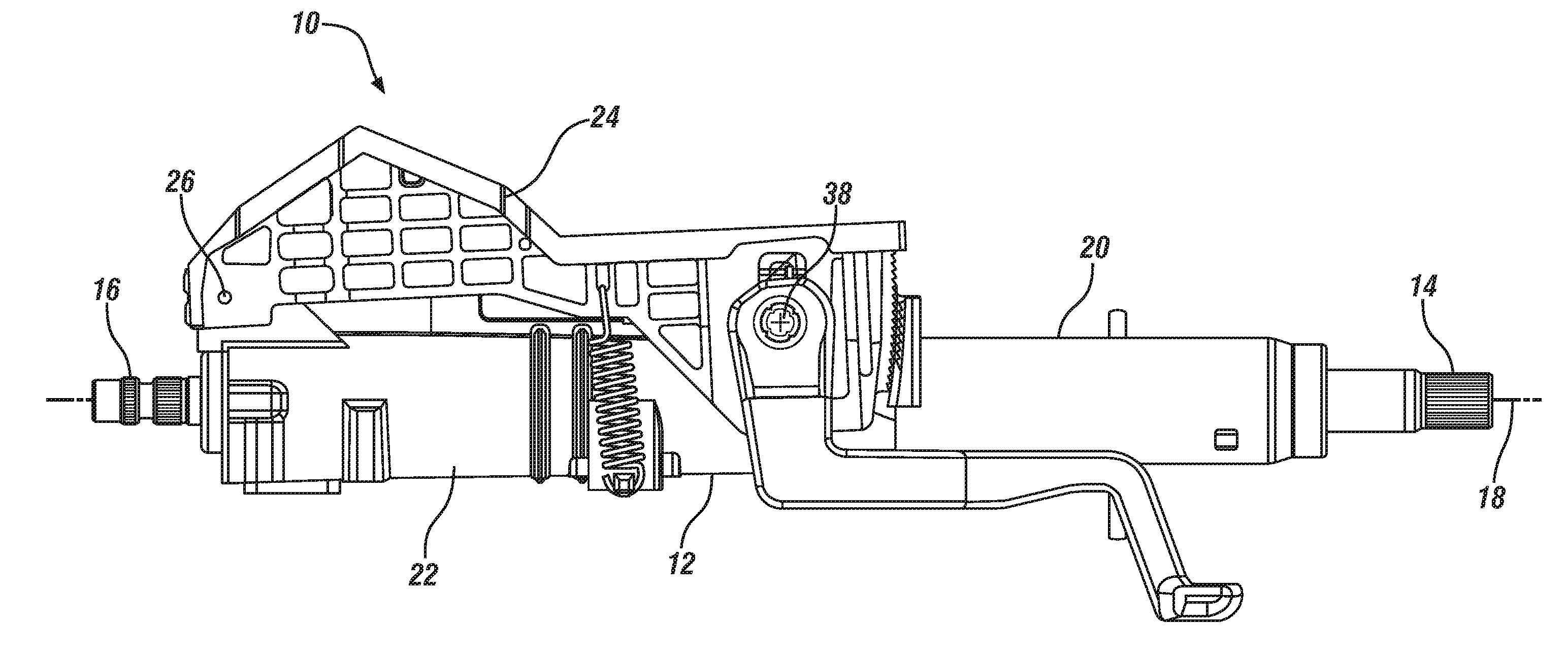 Steering column telescope adjustment stop