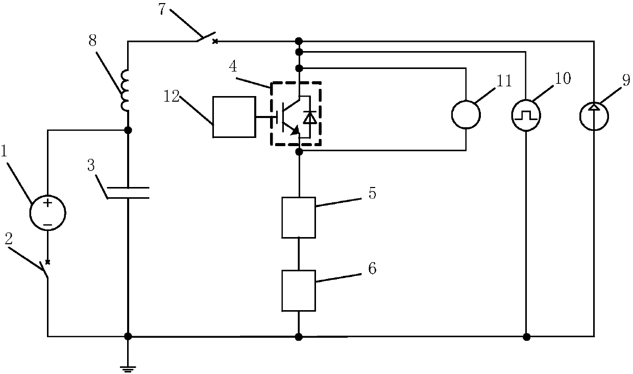 Insulated gate bipolar transistor (IGBT) test circuit and method