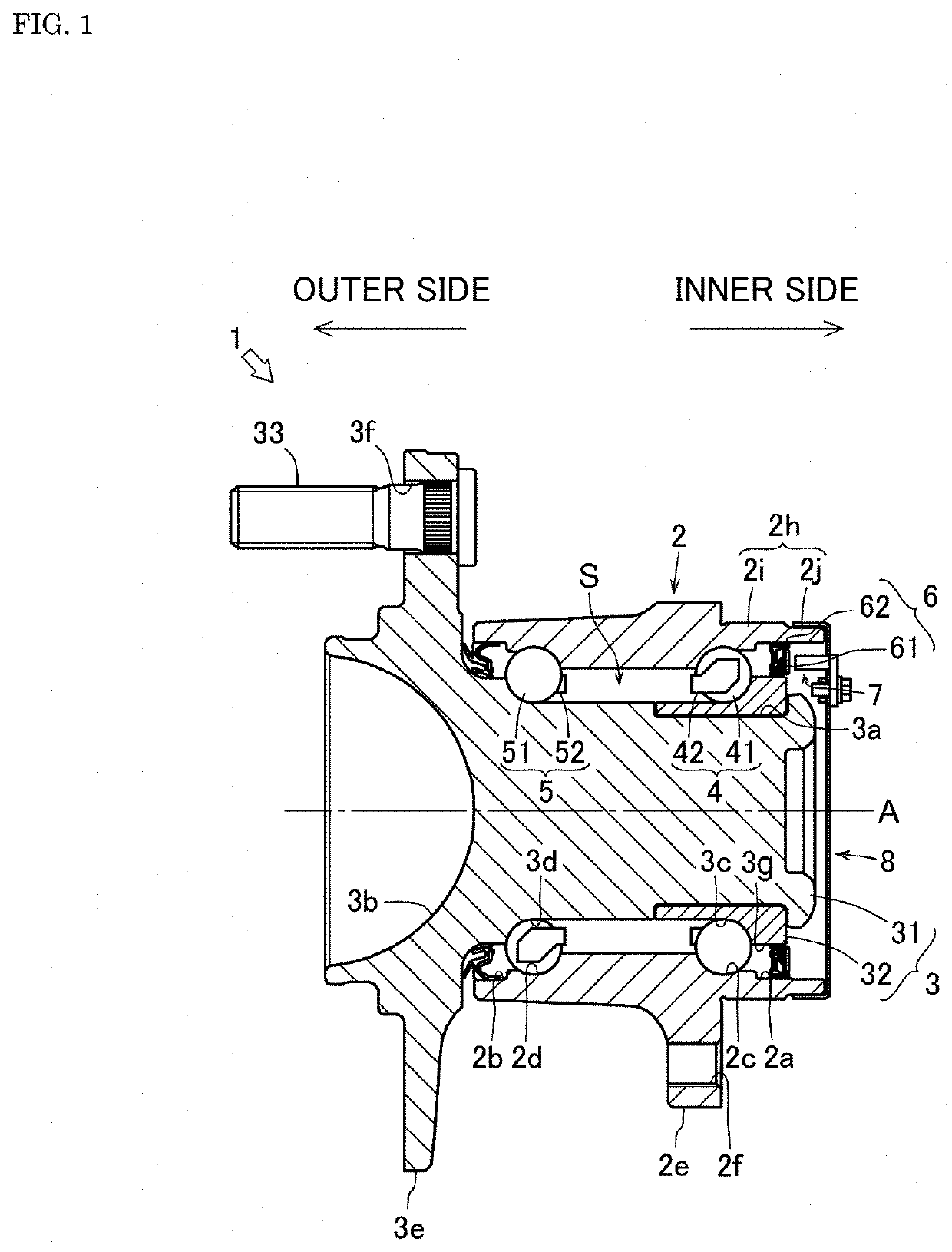 Bearing device for vehicle wheel