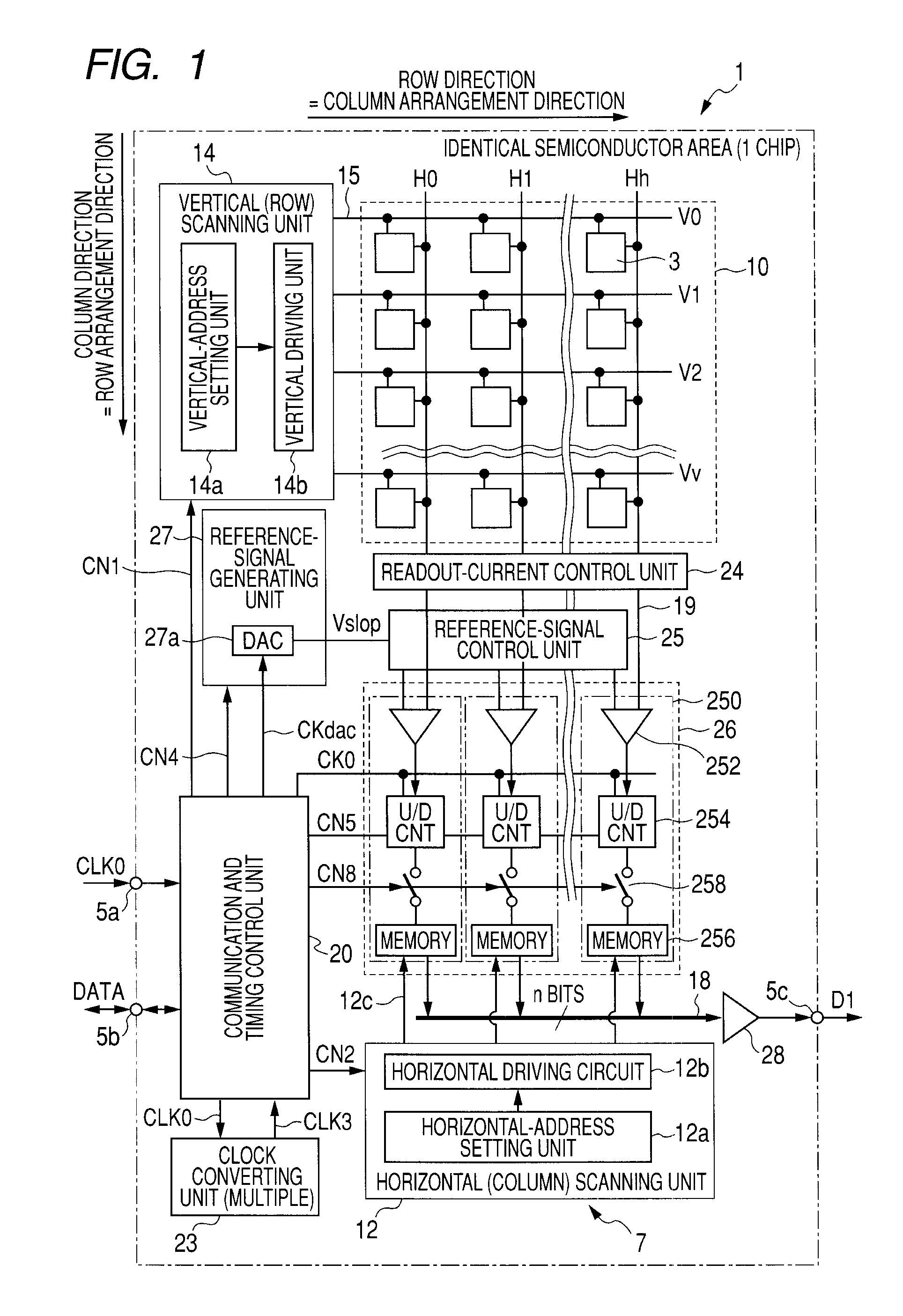 Solid-state imaging device and apparatus with an increased speed of analog to digital conversion