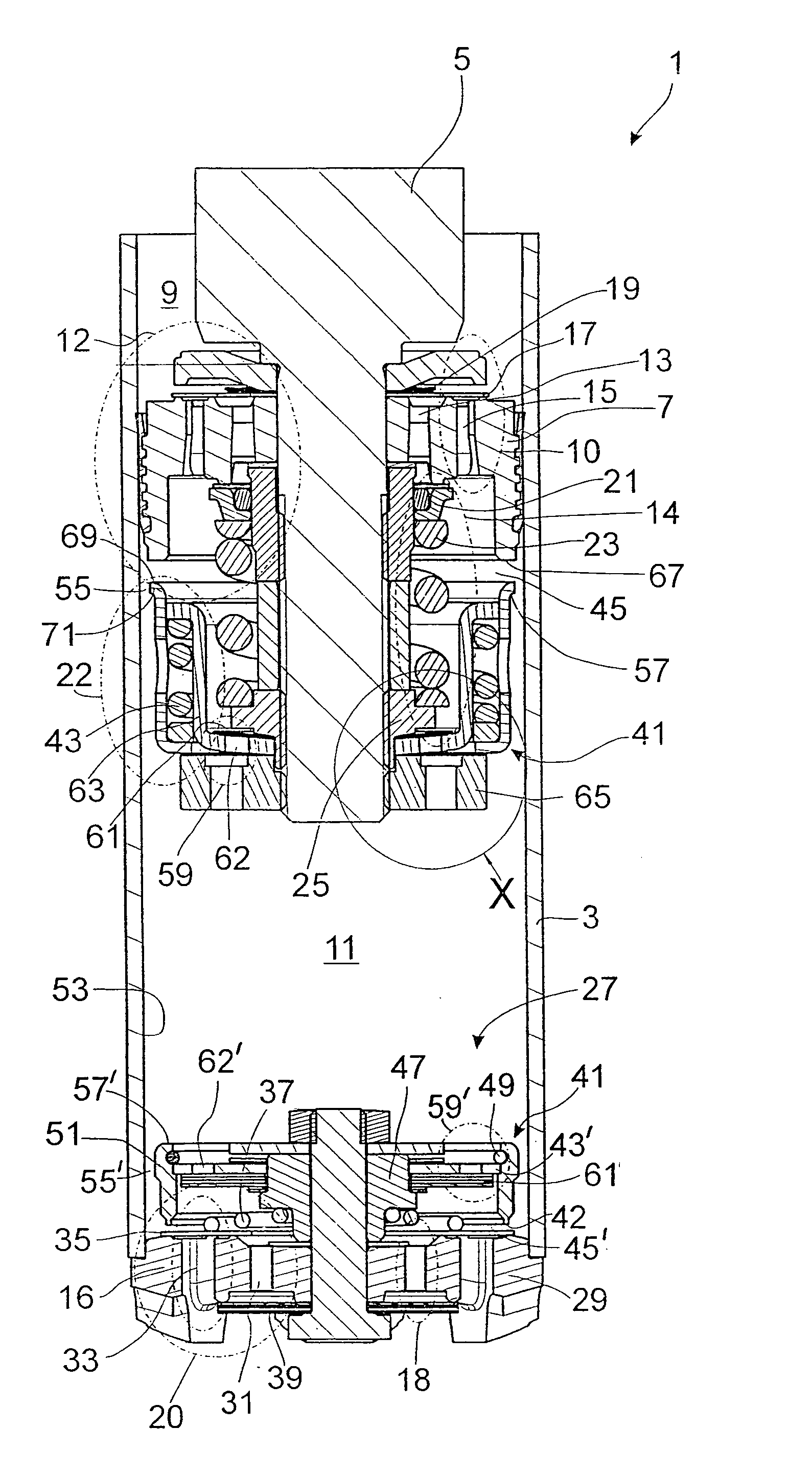 Damping valve assembly with a progressive damping force characteristic