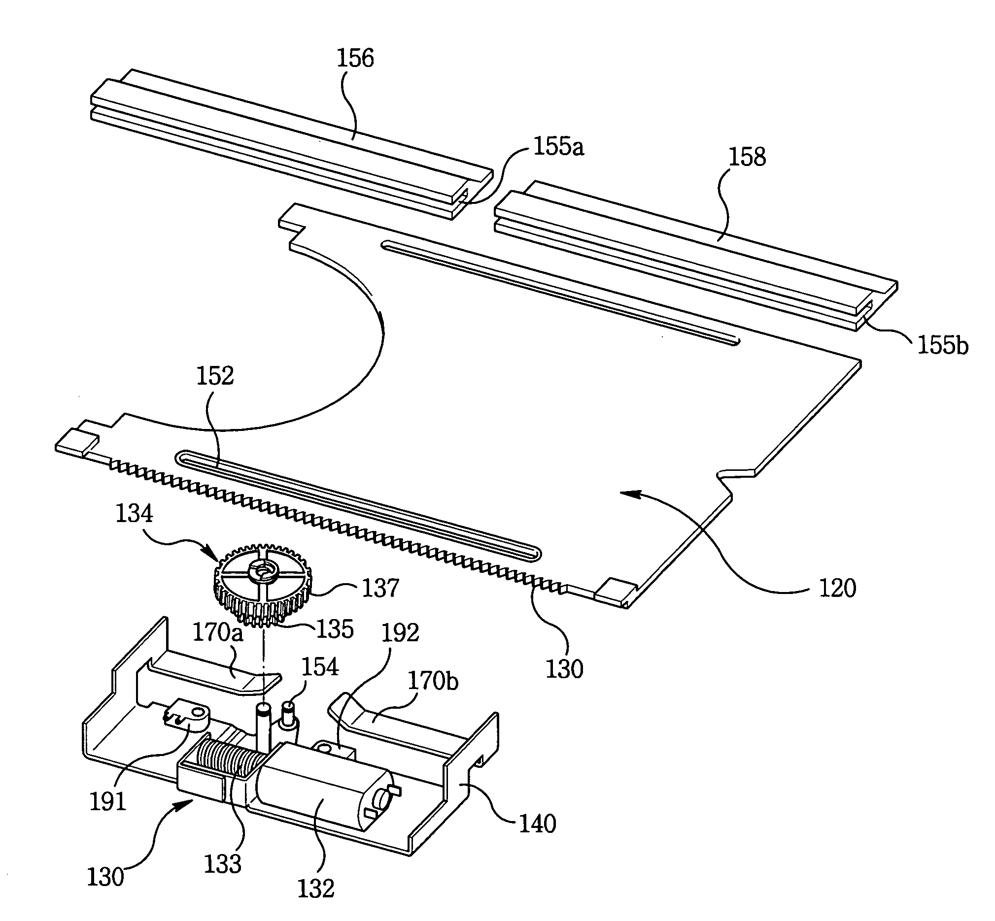 Shutter opening and closing apparatus for beam projector