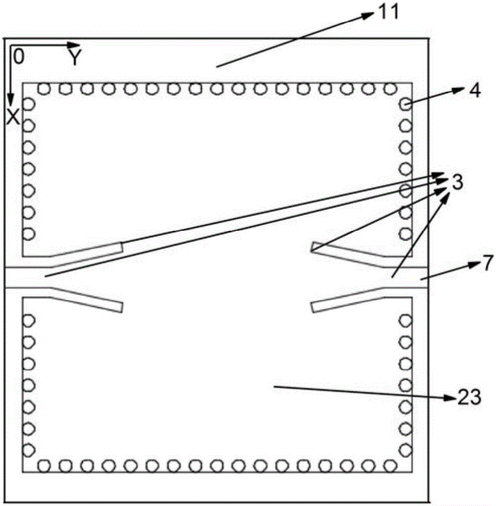 Broadband low-profile antenna with reconfigurable directional diagram