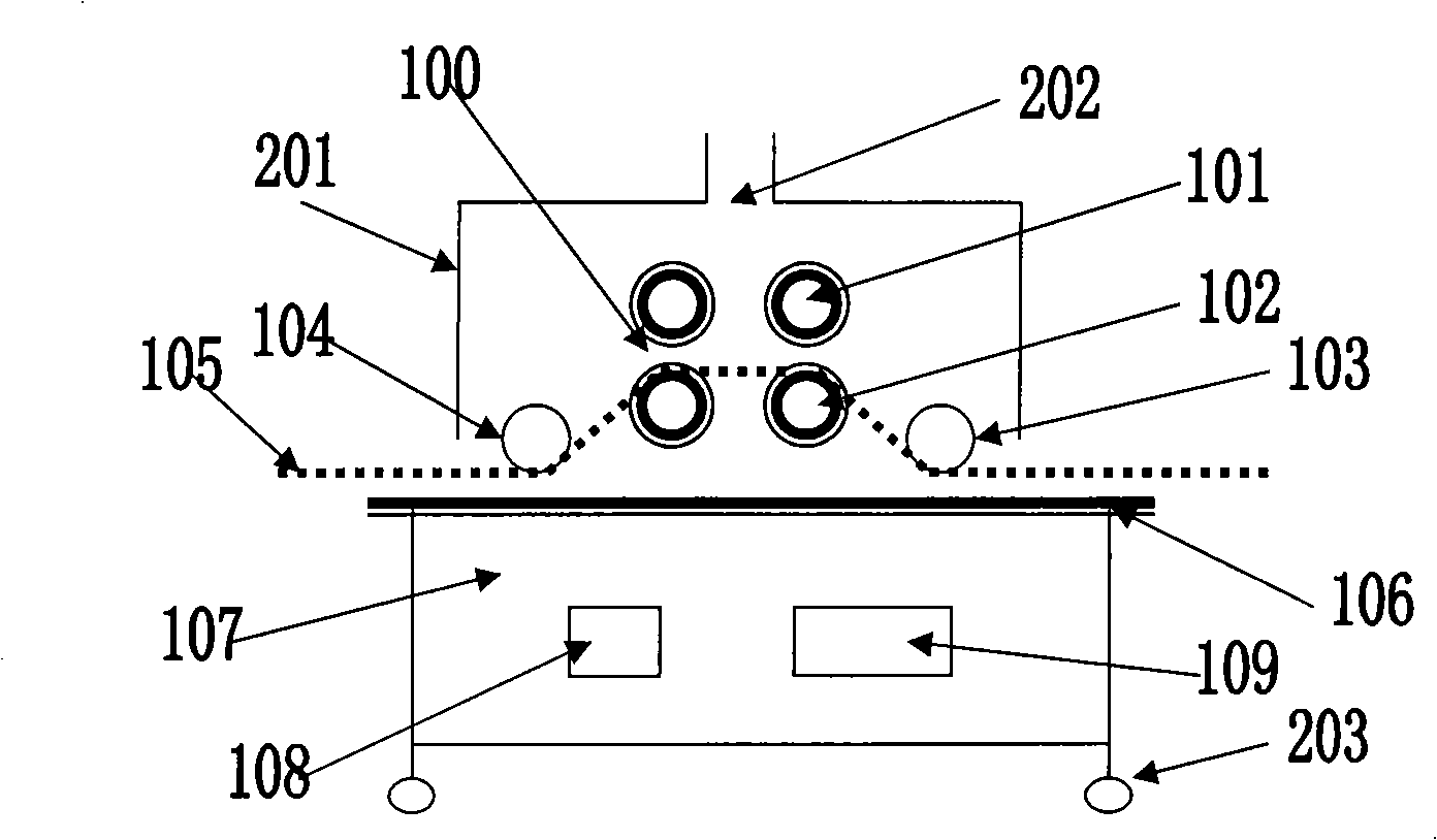 System for processing thin-film material surface using bi-medium to block electric discharge
